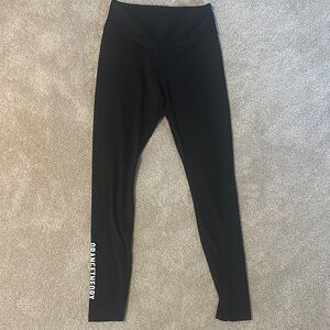Nike Women’s Black High-Waist Leggings with White Logo